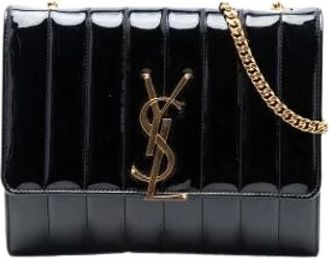 Saint Laurent Pre-owned Vicky Crossbody Tas - Dames - Vintage Schoudertas - Zwart - ONE Size - Leer - Vintage