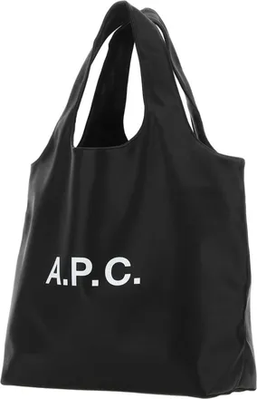 A.P.C. Logo-Print Tote Shoulder Bag - Black