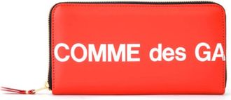 Comme Des Gar&ccedil;ons Wallet Huge Logo zip around - unisex - Portefeuilles - Rood - ONE Size - Leer - Accessoires