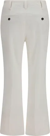 Brunello Cucinelli Womens Slim Flared Pants Off White Cotton; Elastane Trousers