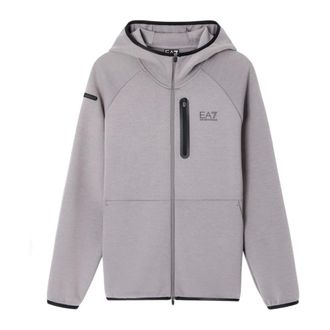 Emporio Armani Hooded Zip Training Jacket - male - Emporio Armani EA7 - Training Jackets - Gray - XL - Sport
