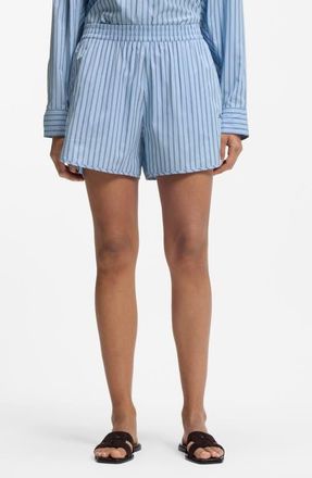 Boss Orange by Hugo Boss Tiplyna Stripe Cotton Shorts in Blue Stripe at Nordstrom, Size 12