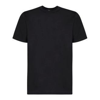 Herno Short Sleeve Cotton T-shirt- Roundneck - male - Herno - T-Shirts - Black - 2XL - Tops
