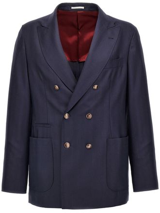 Brunello Cucinelli Colbert met dubbele rij knopen - Blauw