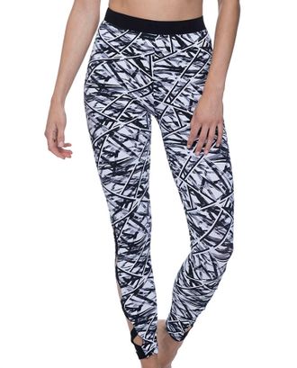 Free Sport By Gottex Womens Strappy Sides Long Swim Leggings In Off Track