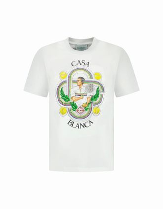 Casablanca Mens Casablanca Le Joueur T-Shirt White - Size: 40