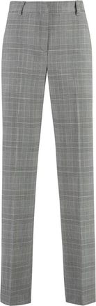 PT01 Pt01, Broeken, Dames, Grijs, S, Leer, Tailored Geruite Pantalon