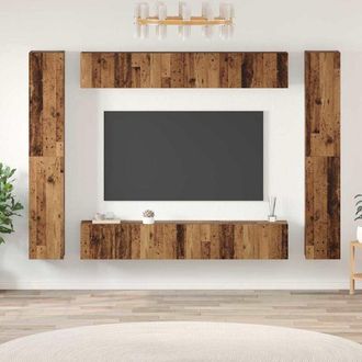 vidaXL Vidaxl - Conjunto De Mueble De Tv 10 Pcs Madera Vieja 30.5 X 30 X 90 Cm