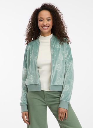 Ragwear Sweatjacke RAGWEAR DORON VELVET, Damen, Gr. XXL, dusty gr&uuml;n, Samt, Obermaterial: 94% Polyester, 6% Elasthan, gemustert, normal, Rundhals, Sweatjacken 