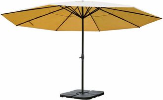 Hhg Sombrilla Meran Pro, Sombrilla De Hosteler&iacute;a Sin Cenefa &Oslash; 5m Poli&eacute;ster/aluminio 28kg, Crema Con Soporte