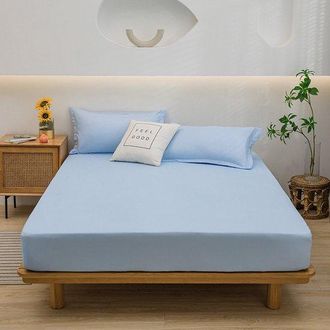 OEM S&aacute;bana Bajera Ajustable, 160 X 200 X 30 Cm, De Algod&oacute;n Puro Superfino, Apta Para Colchones De Hasta 30 Cm De Grosor, Color Verde Claro