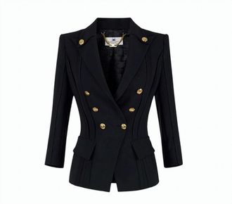Elisabetta Franchi Stretch Crepe Peak Lapel Jacket