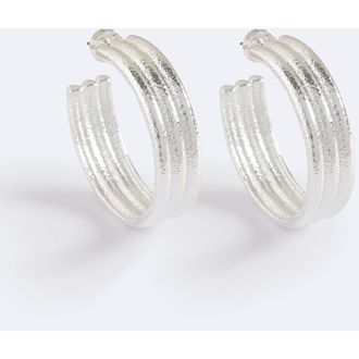 Emma Pills Wave Hoops in Silver at Nordstrom