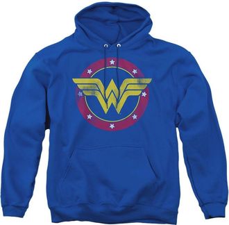 Gildan Justice League Wonder Woman Circle Logo Adult Pull Over Hoodie / Hooded Sweatshirt
