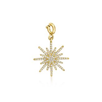 Ross-Simons Diamond North Star Charm in 18kt Gold Over Sterling
