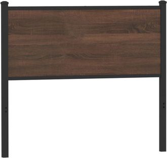 vidaXL Cabecero De Madera De Ingenier&iacute;a Y Acero Marr&oacute;n Roble 107 Cm Vidaxl