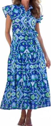 Jude Connally Mirabella Midi Dress In Garden Cobalt