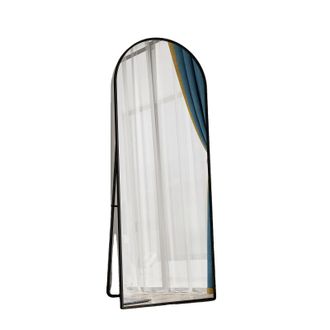 OEM Espejo De Cuerpo Entero, Dise&ntilde;o Elegante, F&aacute;cil Montaje, Negro Arqueado - 162 Cm X 53 Cm