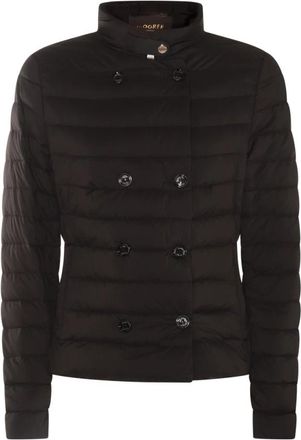 Moorer Zwarte Nylon Donsjas Dubbele-Borst - Dames - Winterjassen - Zwart - S - Nylon - Jassen