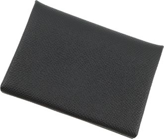 Herm&egrave;s Black Epsom Leather Coin Purse/Coin Case (Pre-Owned)