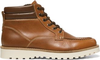 Marc O'Polo Brown Jack 11A Leather Lace-Up Side Zip Boots