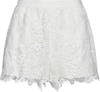 John Richmond Geborduurde Korte Shorts - Dames - Bermuda - Wit - XS - Korte Broeken