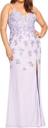 Faviana Lace Tulle Gown In Periwinkle