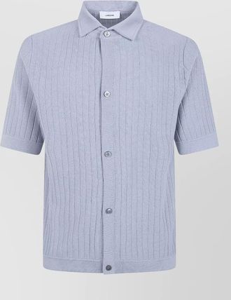 Lardini polo shirt short sleeves ribbed texture