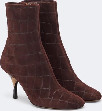 Jacquemus Collant croc-effect suede ankle boots