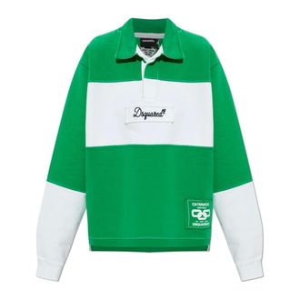Dsquared2 Polo Shirts, female, Green, Size: 2XS Logo Polo Shirt