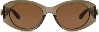 Bulgari BV40007I 48E Womens Sunglasses Brown Size 52