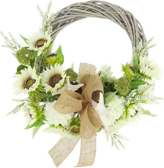 Creative Displays Inc. Handmade Sunflower Fall Arrangement In A Glass Ripple Vase