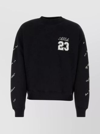 Off-white cotton loose-fit logo-embroidered sweatshirt