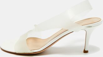 Gianvito Rossi White Pvc Metropolis Slingback Sandals