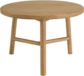 Macabane Mesita auxiliar redonda de madera de mindi, di&aacute;metro 60 cm