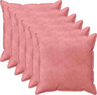 vidaXL Funda De Almohada 6 Pcs Houten Rosa 60 X 60 Cm Terciopelo Vidaxl