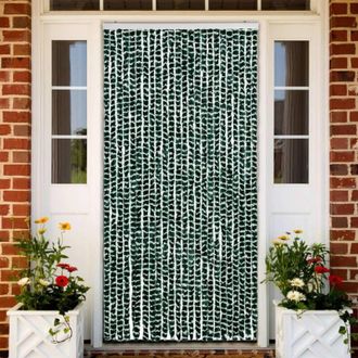 vidaXL Cortina Mosquitera Chenilla Verde Y Blanco 100x220 Cm Vidaxl