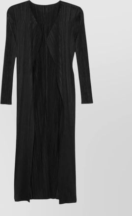 Pleats Please Issey Miyake long sleeve coat pleated texture design