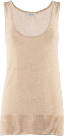 Nenette Zand Viscose Top - Dames - Tops zonder mouwen - Beige - S - Tops