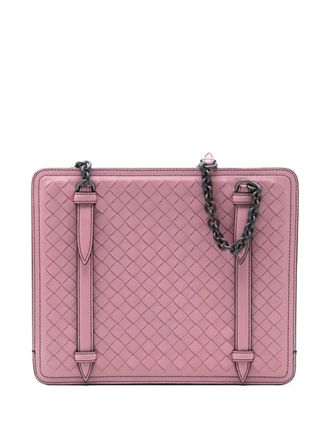 Bottega Veneta 2012-2025 Nappa Intrecciato Chain shoulder bag - women - Nappa Leather - One Size - Pink