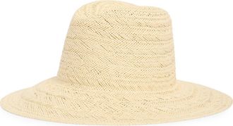 Vince Herringbone Weave Panama Hat in Off White at Nordstrom, Size Small