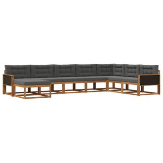 vidaXL Conjunto De Sof&aacute;s De Exterior 8 Pcs Natural Y Antracita Vidaxl