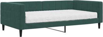 vidaXL Vidaxl - Sofá cama con colchón terciopelo verde oscuro 100x200 cm