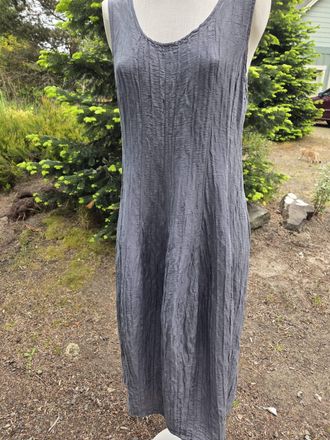Grizas Womens Tank Silk Textured Dress In Grey