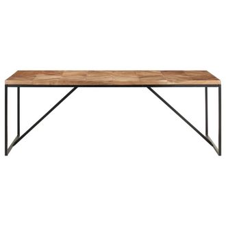 Berkfield Home Durable Dining Table 200x90x76 cm Solid Acacia & Mango Wood in Brown | Size: 200 x 90 x 76 cm