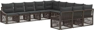 vidaXL Conjunto De Sof&aacute;s De Jard&iacute;n 11 Uds. Gris Rat&aacute;n Sint&eacute;tico Vidaxl