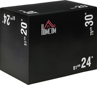 OEM Caj&oacute;n De Salto 3 En 1 Con Cremallera Y 3 Alturas Diferentes Carga 120 Kg Para Casa Oficina Gimnasia 75x51x61 Cm Negro