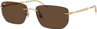 Ray-Ban RB3768 001/73 Mens Sunglasses Gold Size 56
