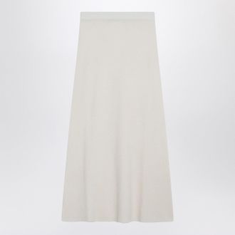 Max Mara Ivory Skirt In Stretch Cashmere Knit