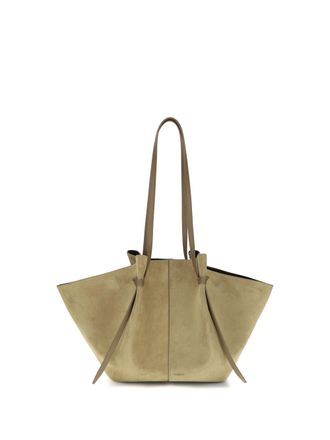 Yuzefi Womens Shoulder Bag Suede Leather Fennel Calf